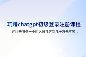 玩赚ChatGPT初级登录注册课程